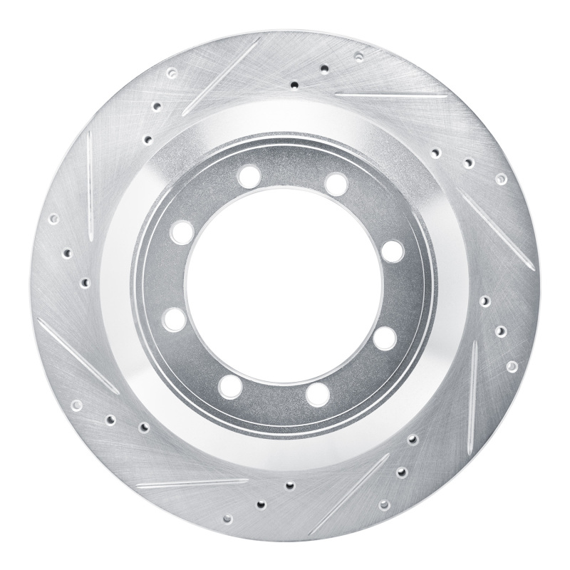 Ford E-350 Super Duty Brake Rotor (1) - Rear Left - R1 Concepts - Drilled & Slotted - Silver - `08-`19